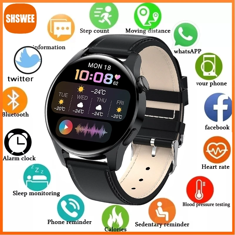 

Смарт-часы для Xiaomi Huawei, Bluetooth, воспроизведение музыки, HD экран, монитор здоровья, многофункциональные спортивные часы для Android IOS