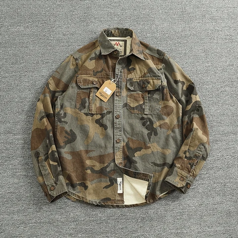 Iceupsnow хлопковая камуфляжная рубашка-карго