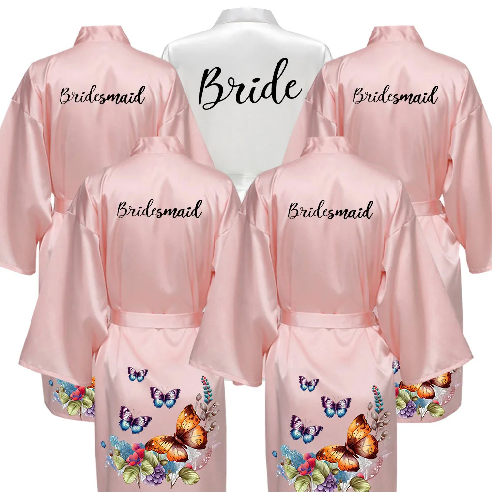 

Свадебная вечеринка команда невесты халат кимоно атласная пижама Женская BK17U54