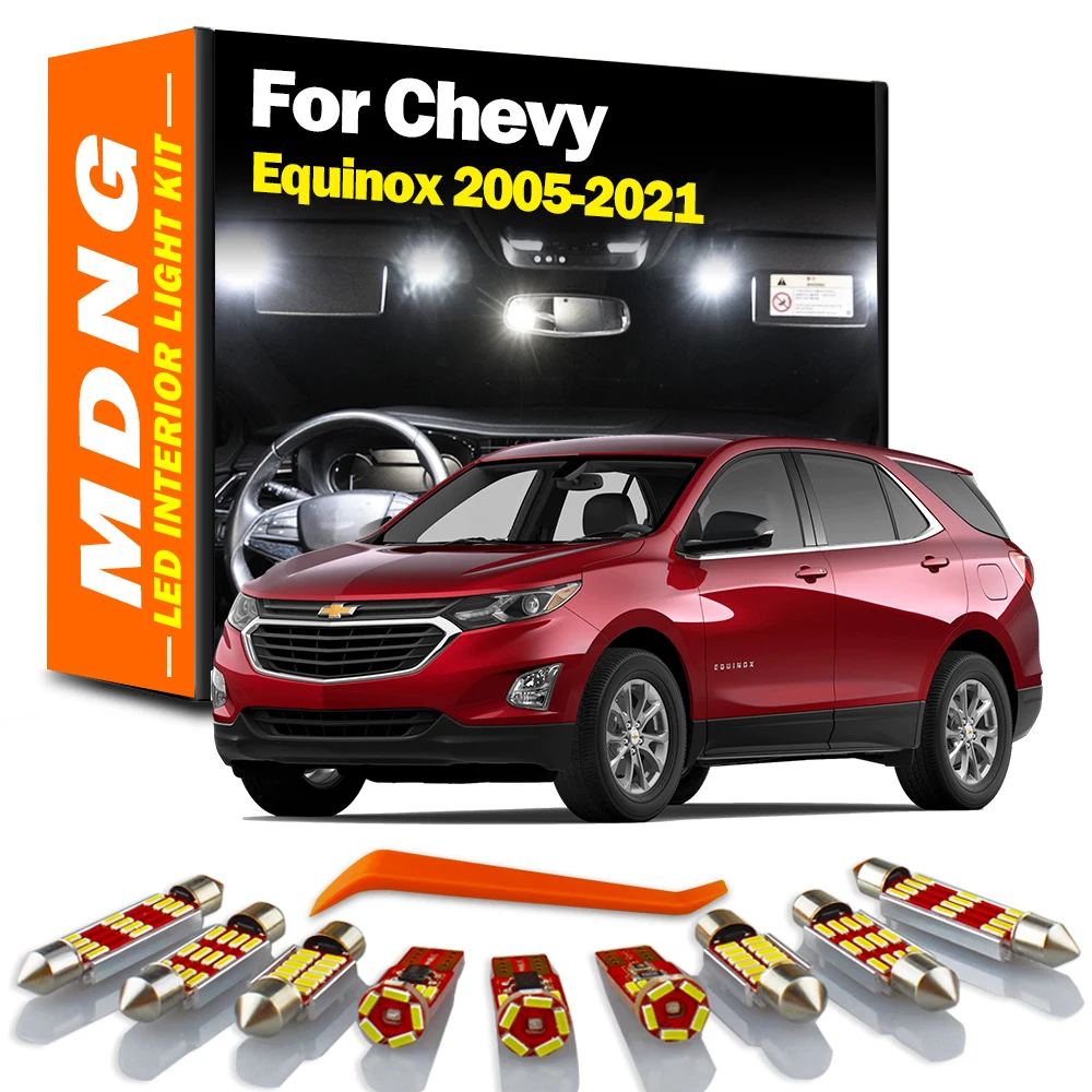 MDNG For Chevrolet Chevy Equinox 2005-2018 2019 2020 2021 Vehicle LED Interior Dome Map Light Kit Car Led Bulbs Canbus No Error