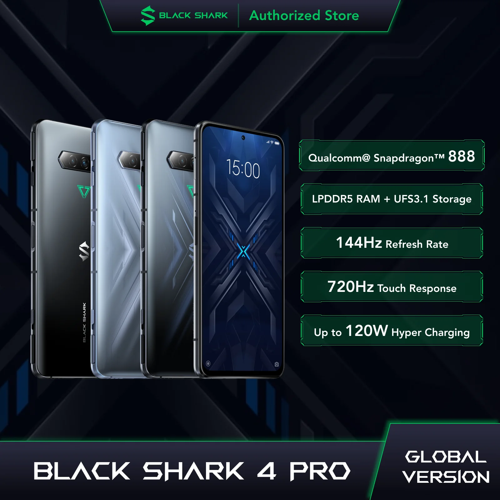 FEDEX/DHL Free Black Shark 4 Pro Global Version 5G Gaming Phone 120W Charging Snapdragon 888 Octa Core 144Hz 6.67'' Screen