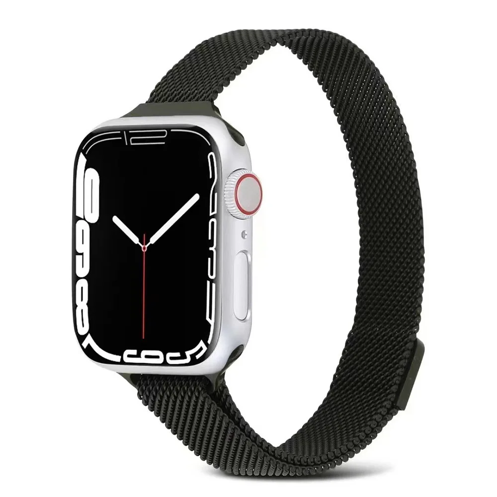 Metal magnetic suction small waist Milan style For Apple Watch  44mm 40mm 45mm 42mm 41mm 38mm Milanese Loop Bracelet iWatch
