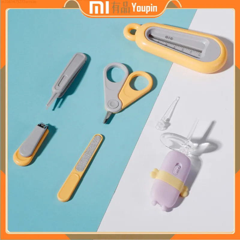 

LUSN Newborn Baby Nail Hair Health Care Kit Kids Baby Nail Scissors Clipper Ear Picker Thermometer Toddler Daily Care Tools Sets