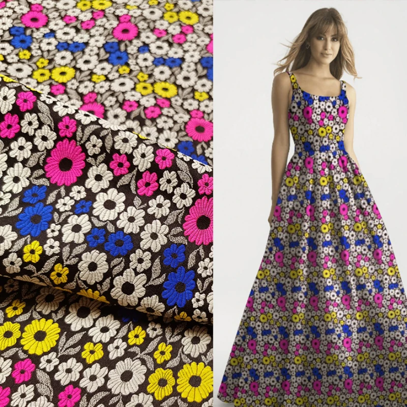 

Yarn-dyed Jacquard Brocade Fabric Flower Pattern Spring and Autumn Dress Cheongsam Fabrics Diy Sewing Wholesale Cloth by Meter
