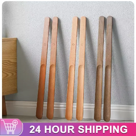 55CM Shoe Puller Magnetic shoehorn Wear Easier Horn for shoes Wooden handle Long shoe spoon