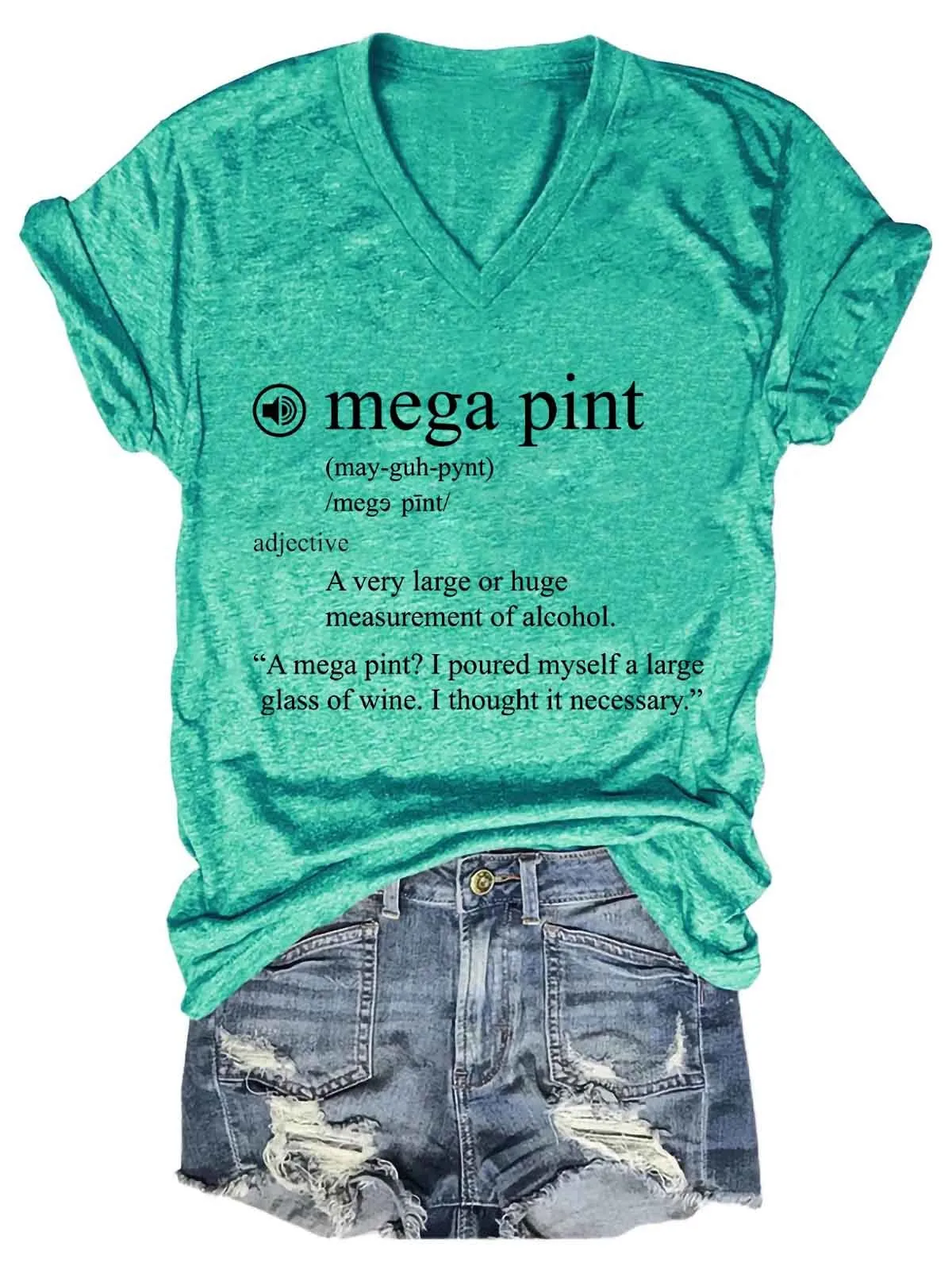 Women's Mega Pint Johnny Depp Definition V-Neck T-Shirt