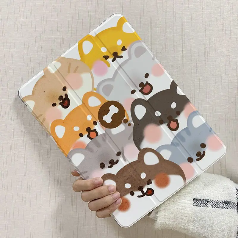 

IPad Pro 10.5 11 12.9" Tablets Air1 2 3 4 Cute Animals Tablet Case for IPad 9.7" 2017 With Pencil Case Accessories Parts Office