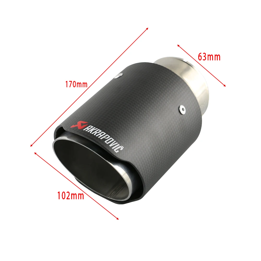 Автомобильный наконечник выхлопной трубы из углеродного волокна 63 мм диаметром