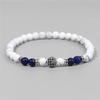 natural stone beads bracelelt round ball pendant bracelet lapis lazuli beaded bracelets for men women charm yoga jewelry gift