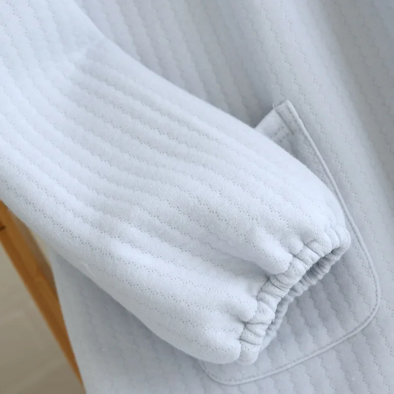 Autumn and Winter New Women's Long Skirt Thickened Thermal Nightdress 100% Cotton Cotton Clip Long Sleeve Home Dress sleepwear