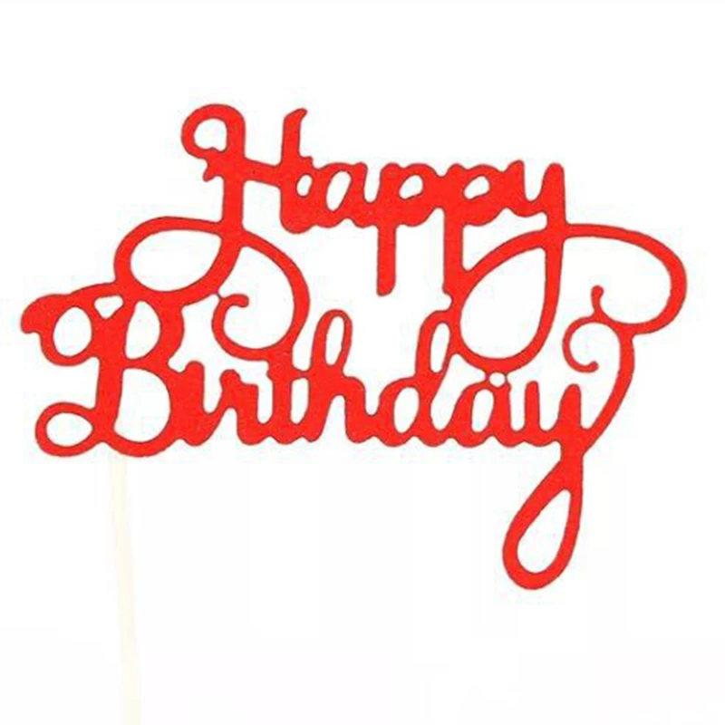 

10pcs Gittler Paper Birthday Dessert Decoration Gold Happy Birthday Cake Topper Sign Cake Toppers Happy Birthday Baking Supplies
