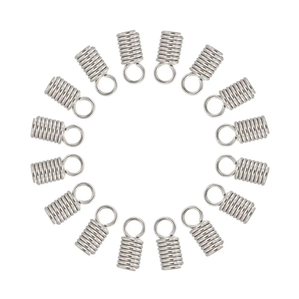 

50pcs 11x5mm 10x4mm 304 Stainless Steel Terminators Crimp Ends Fastener Cord Coil End Caps Clasps DIY Connectors Jewelry Finding