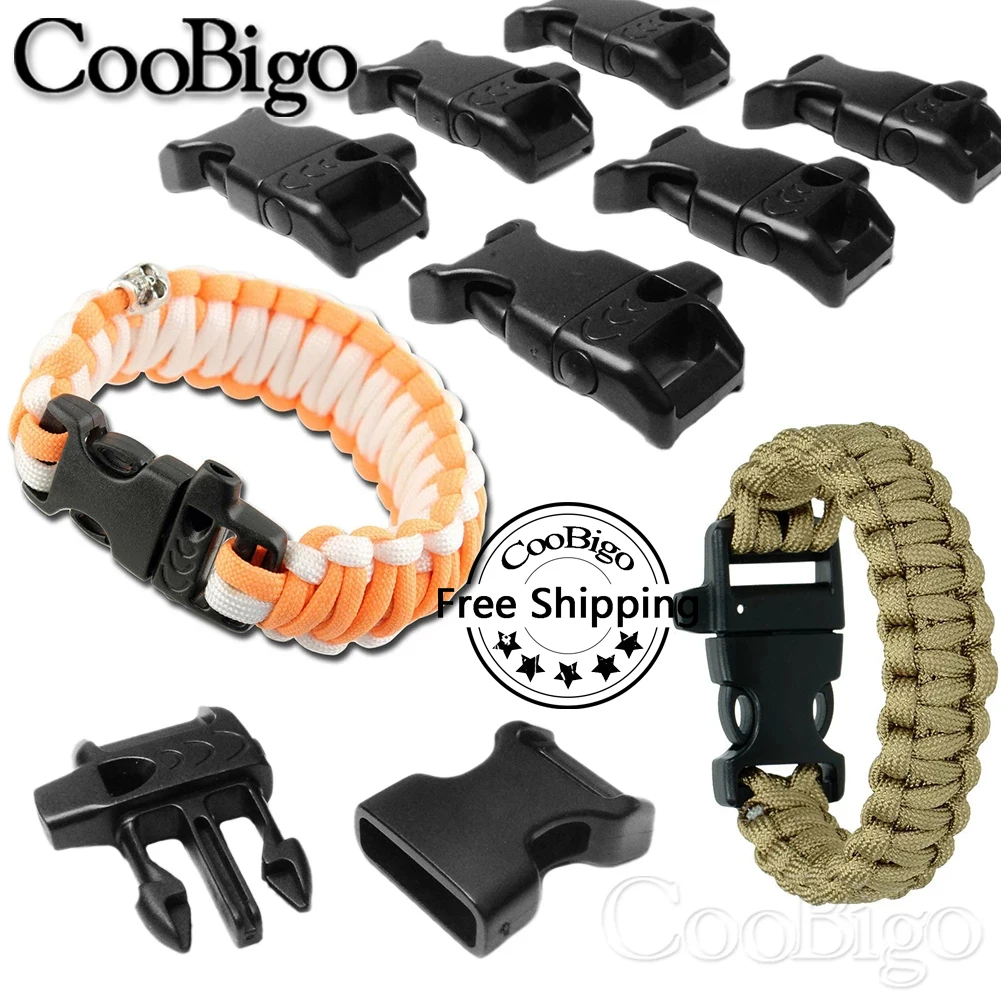 15mm Paracord Bracelet Buckle Whistle Fasteners for Jewelry Making Outdoor Sport Wristband DIY Craft Accessories 10pcs