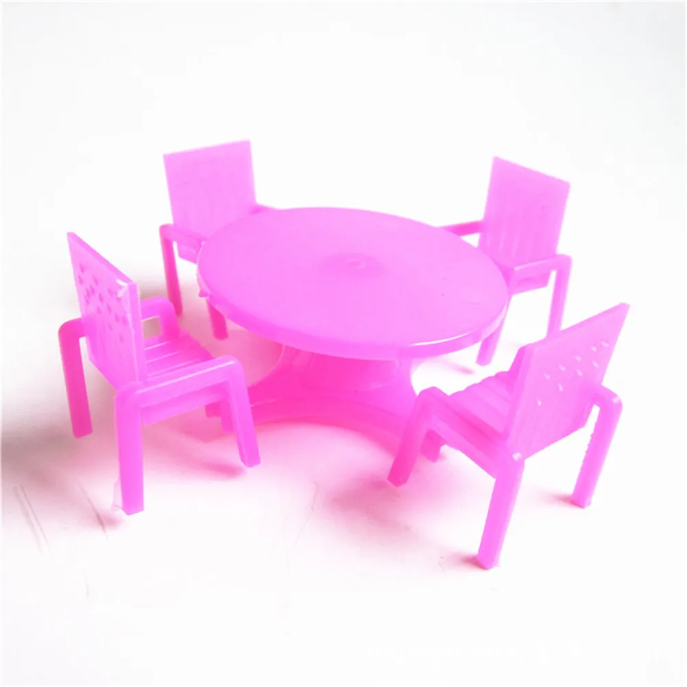 

Rose Dollhouse 1/12 Scale Miniature Dining Chair Table Furniture Set For Doll House Kitchen Food Furniture Toys Whosesale