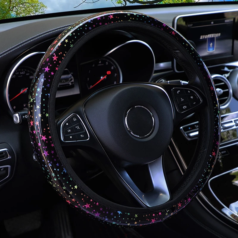 

Car Steering Wheel Cover Bling Bling 37-38cm Auto Steering-wheel Protector Case for Women Girls Styling Accessories
