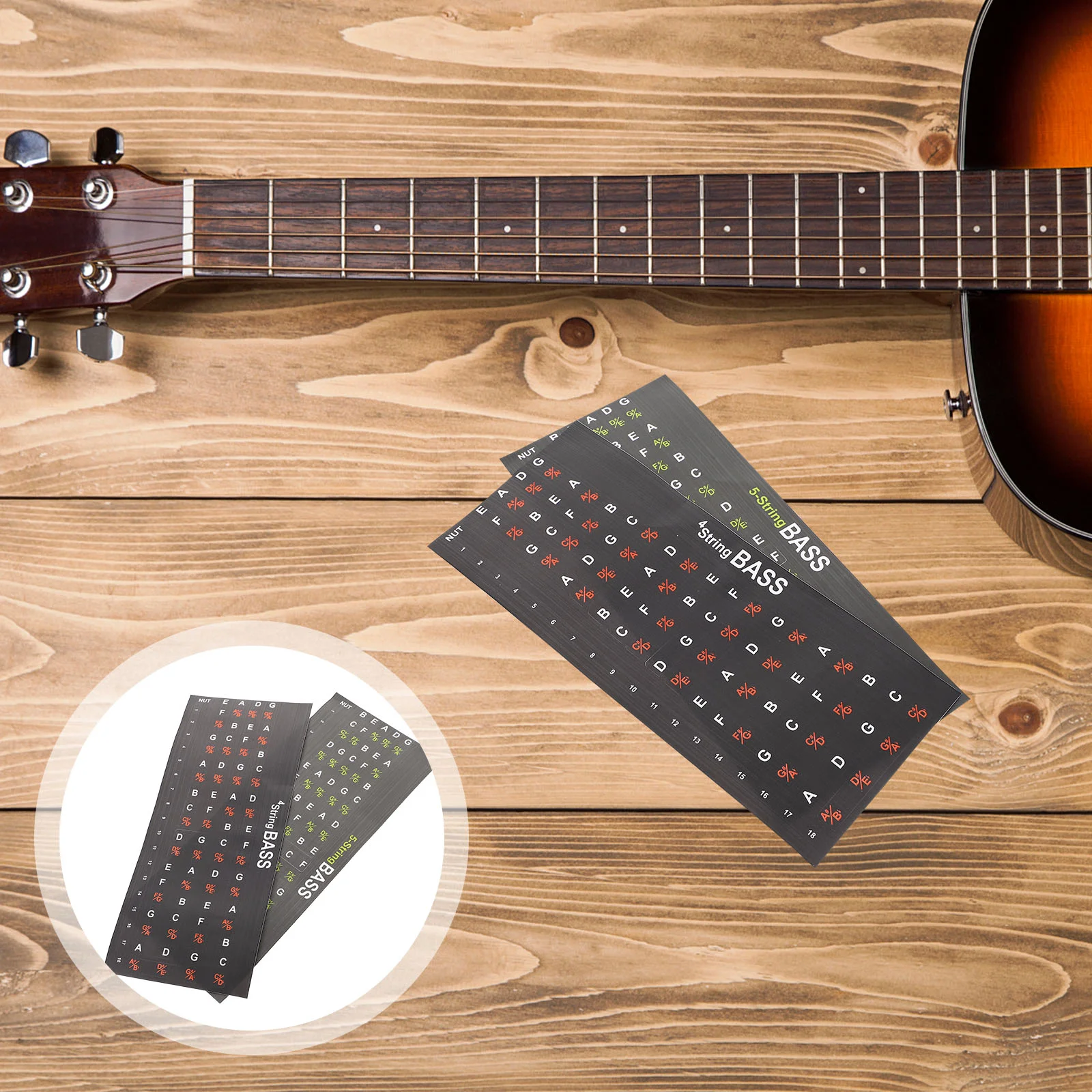 2 шт. наклейки на гриф гитары для начинающих обучающая записка наклейка бумажные
