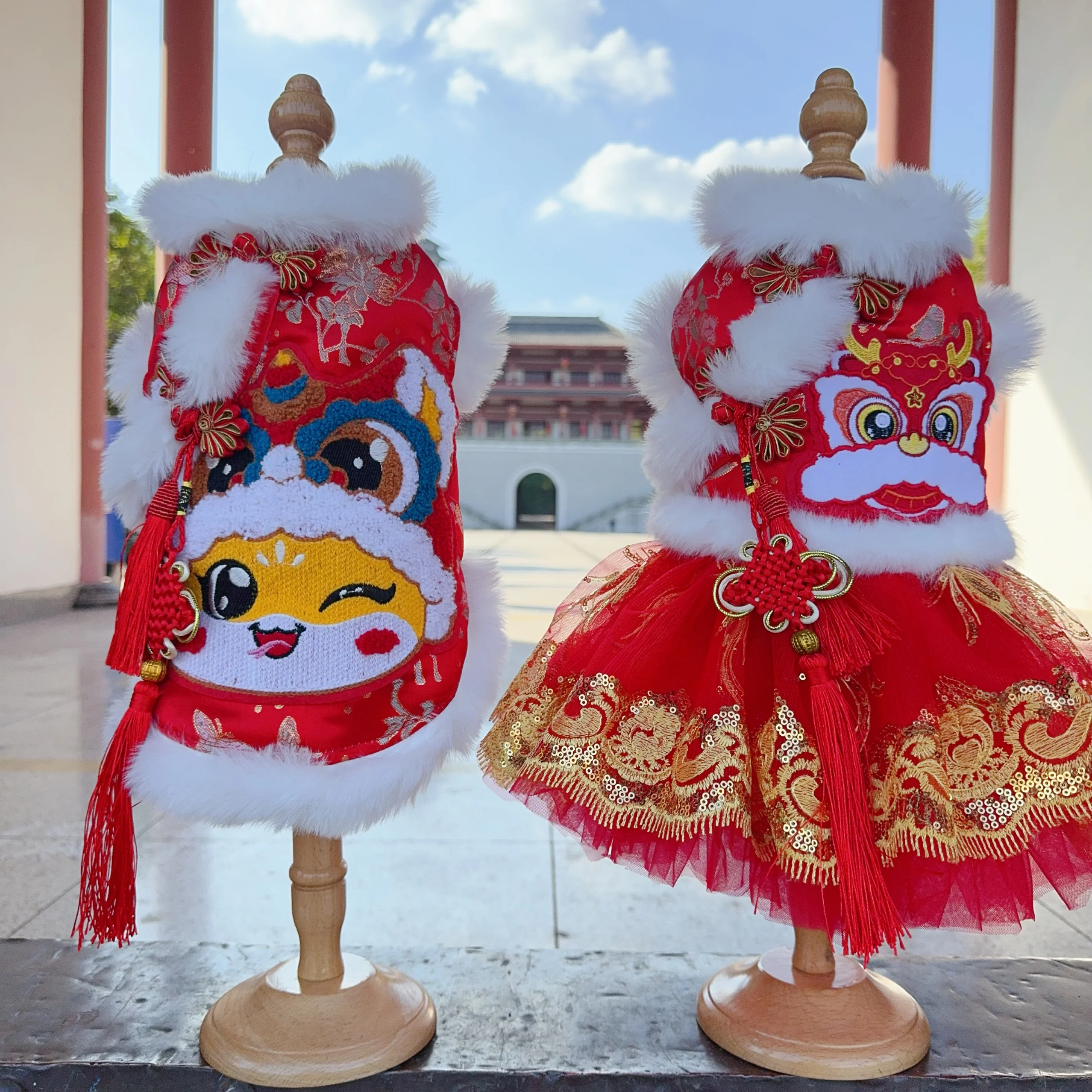 Зимняя новогодняя одежда для щенков роскошная модная толстая плюшевая с принтом