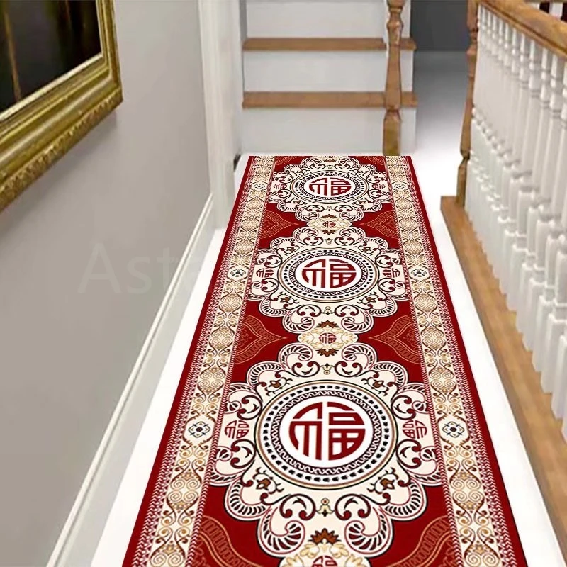 

Art Nouveau Abstract Corridor Full Size Wedding Runway Floor Mat Reusable Wedding Rugs Velvet Kitchen Bedroom Carpets Doormat