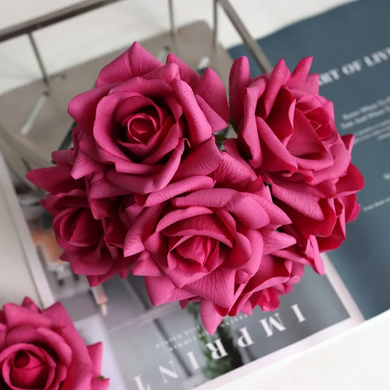 Увлажняющая искусственная Роза на ощупь искусственный цветок букет свадебное