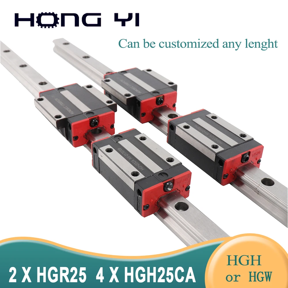 

Линейный направляющий блок HGH25 2 шт., запчасти для ЧПУ и 4 квадратных слайдера HGH25CA или HGW25CC HGW25CC HGH25 для 3D-принтера