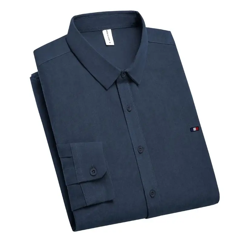 Оригинальные мужские рубашки нового дизайна однотонная деловая Классическая