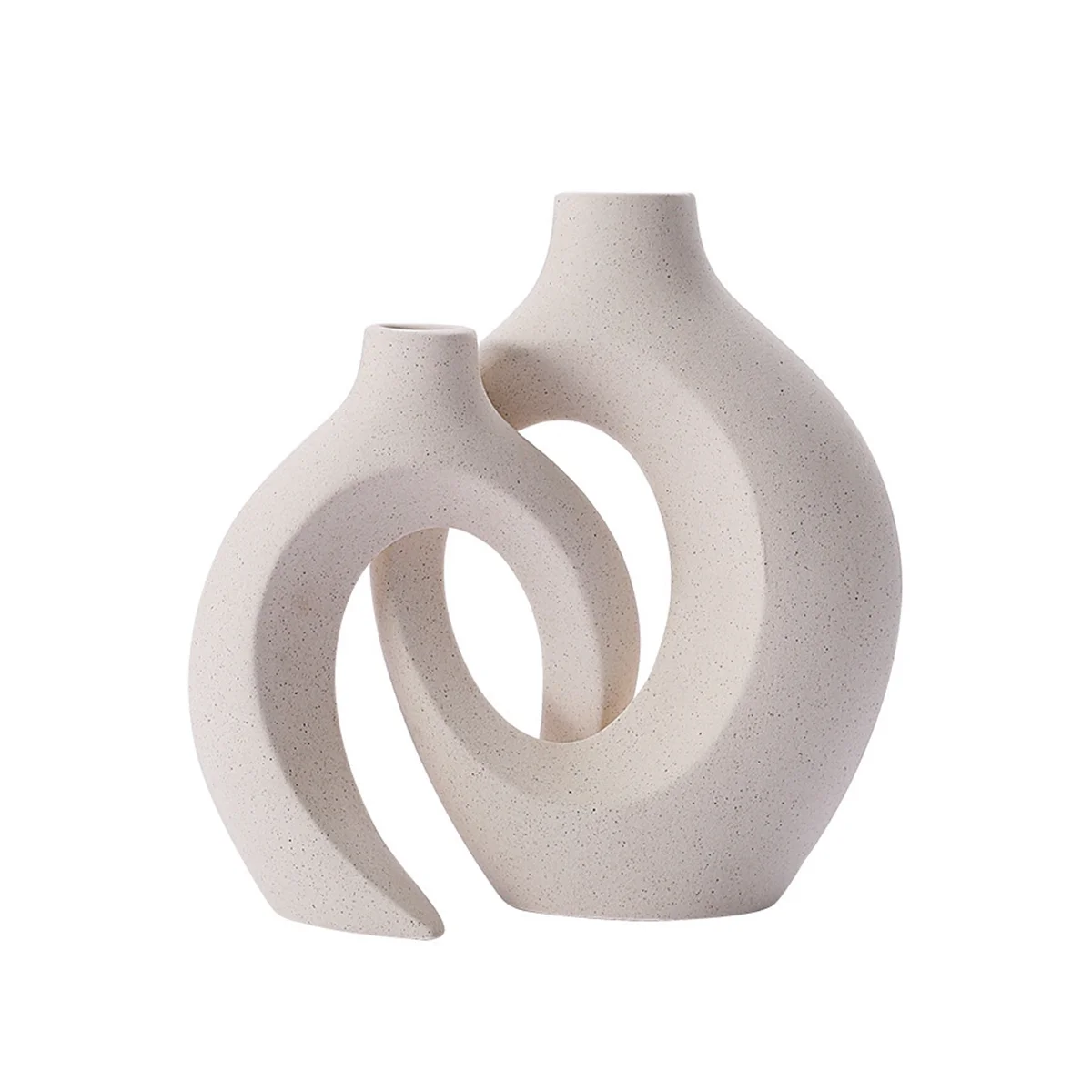 

2 Pcs/Set Ceramic Vases for Dried Pampas Grass Flowers Nordic Living Room Home Decor Accessories Table Top