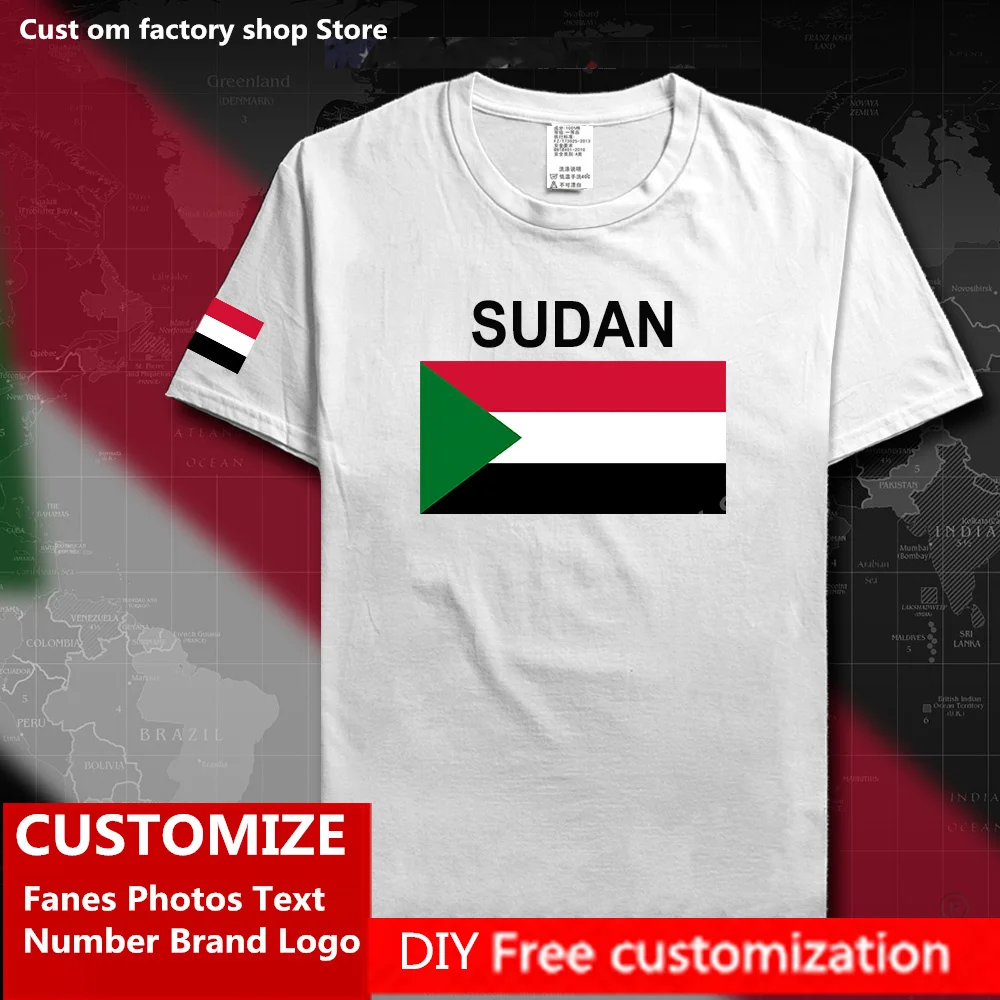 

North SUDAN Sudanese Cotton T shirt Custom Jersey Fans DIY Name Number Brand LOGO Fashion Hip Hop Loose Casual T-shirt SDN Islam