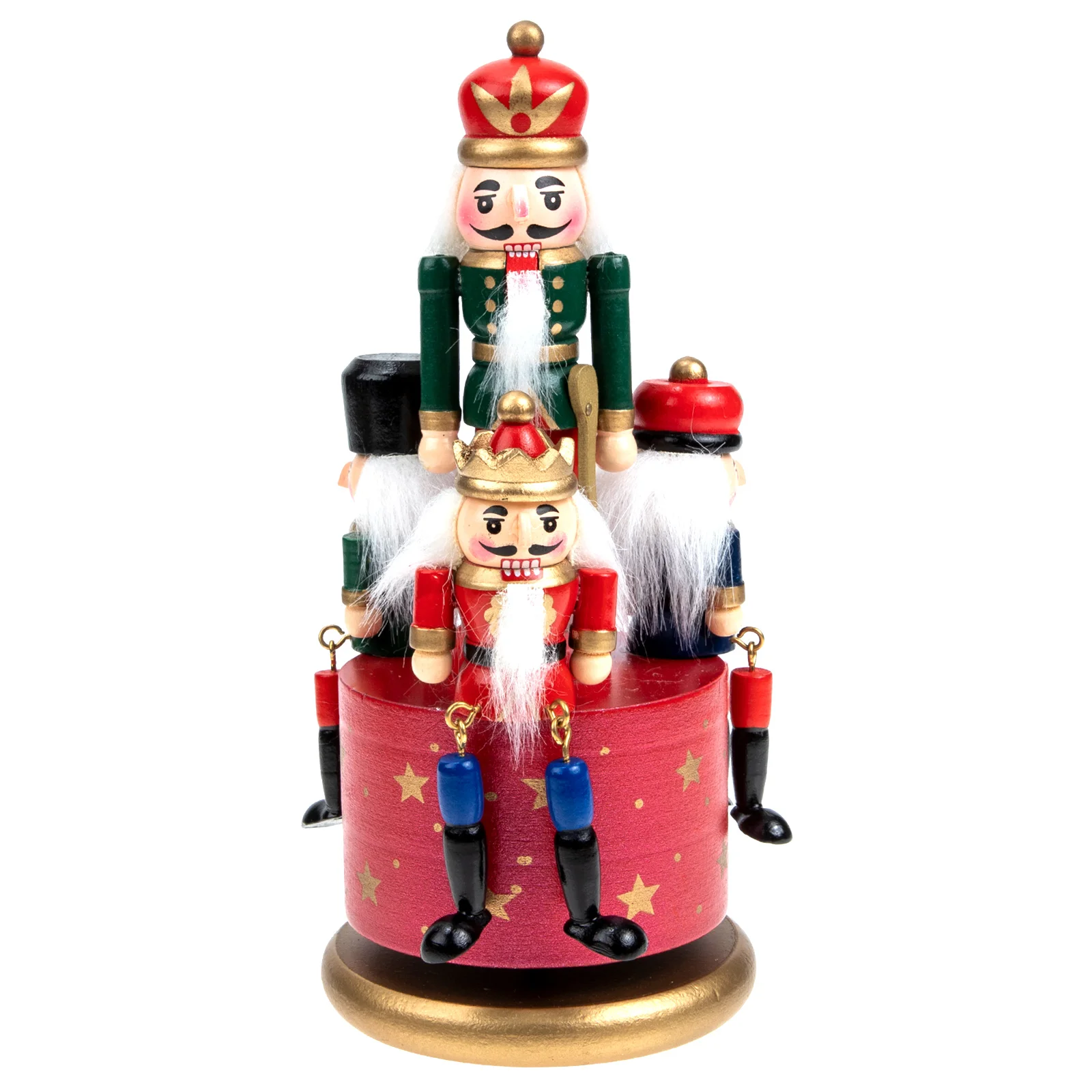 

Boxnutcracker Christmas Musicalwooden Soldierbirthday Boysgift Rotating Clockworkvintage Ornamentwind Desktop Decorations Wood
