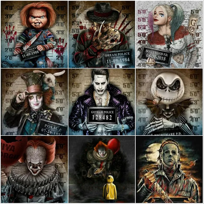 

Full Square/Round AB Drill 5D DIY Diamond Painting halloween clown 3D Embroidery Cross Stitch 5D Home Decor Gift