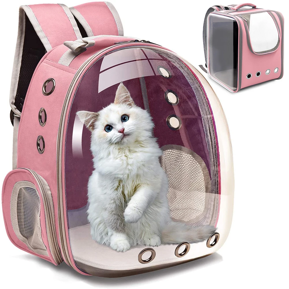 

Cat backpack breathable pet carrying bag Puppy Cat Backpack Travel space capsule cage pet transport kangaroo