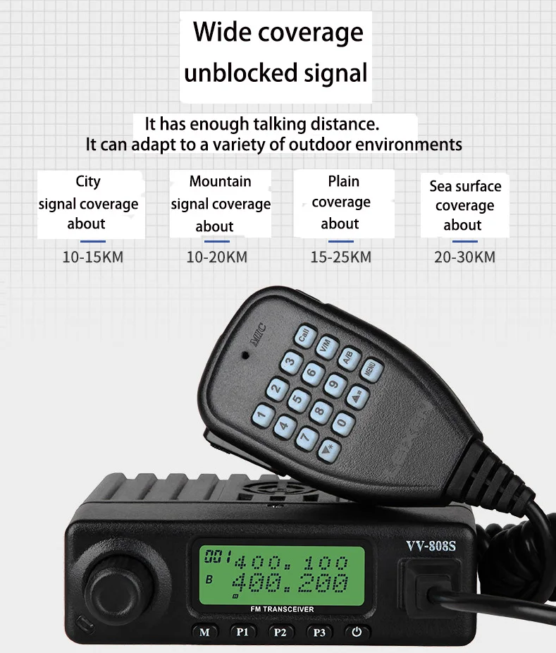 Фото Горячая распродажа 2022 года LEIXEN VV-808S Специальный однодиапазонный UHF/VHF автомобильный мобильный радиоприемник на большие расстояния с выходной мощностью 10 Вт и голосом №4