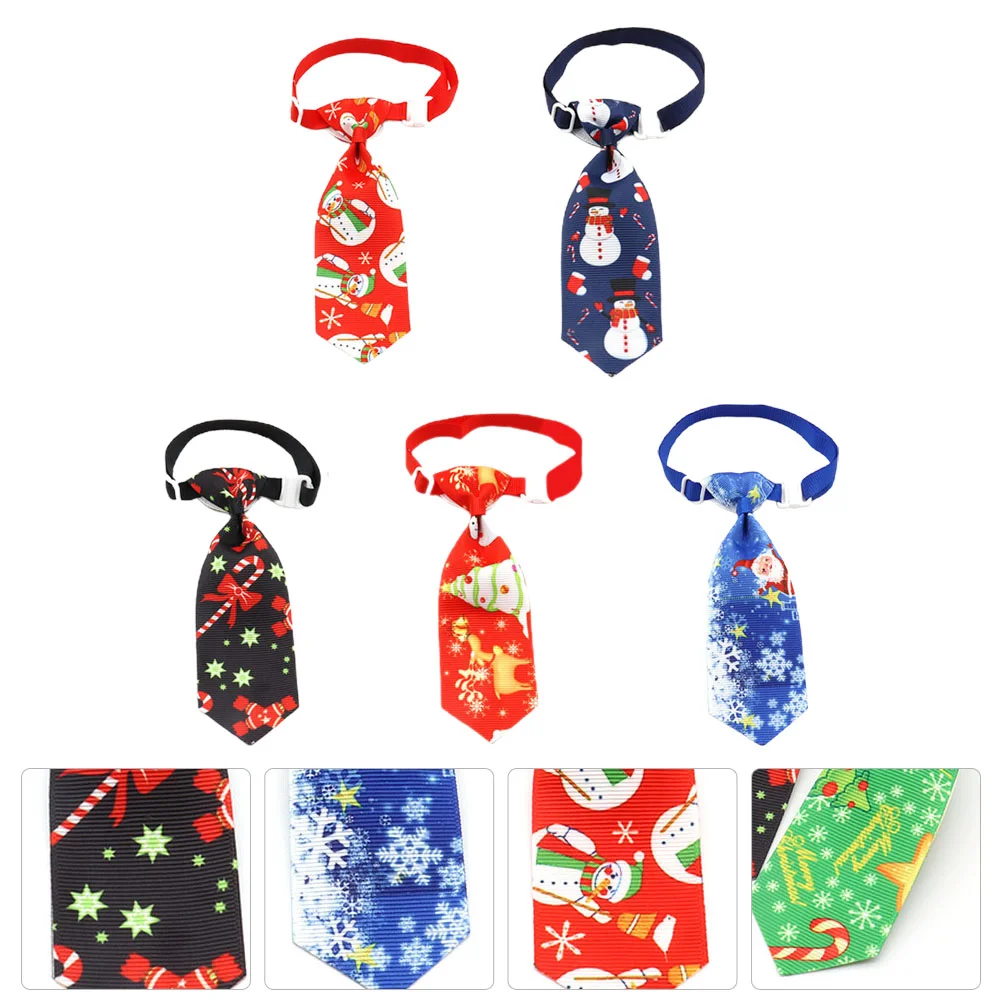 

5pcs Christmas Neck Tie Christmas Gifts Christmas Neck Ties Christmas Cat Bowtie Neckerchief Cats Neck Collar