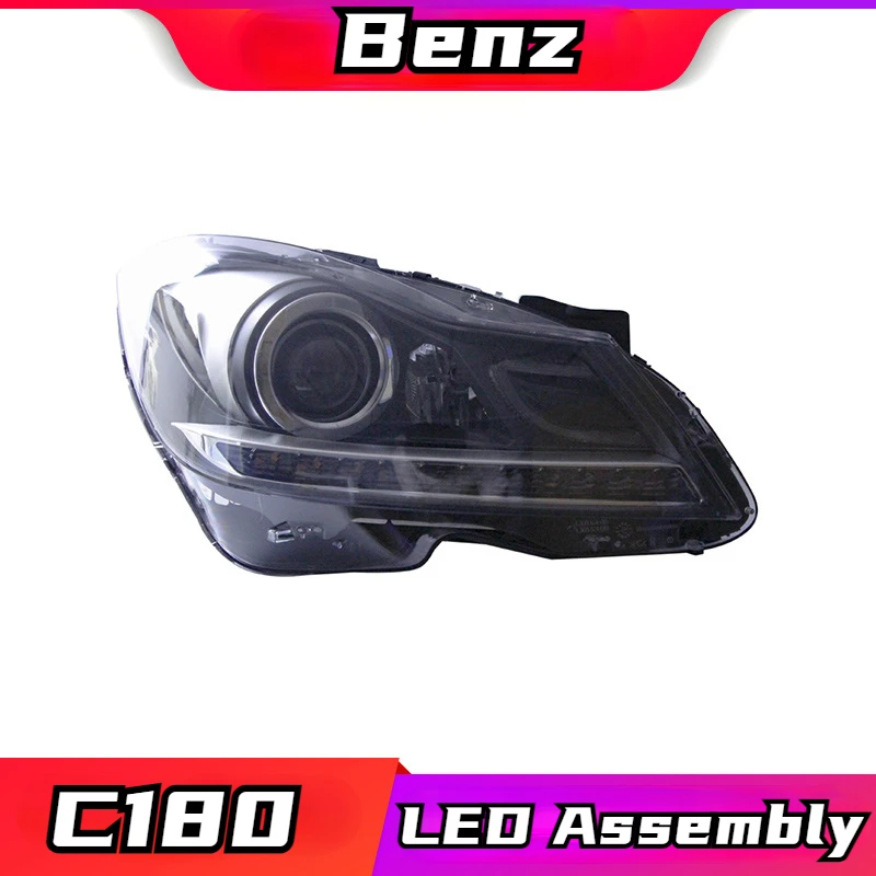 

Applicable to Benz W204 headlamp assembly C180 C200 modified led two-color daytime running lamp lens xenon headlamp