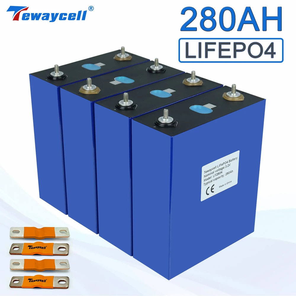 

280AH 3.2V Lifepo4 Battery DIY 12V 48V Lithium Iron Phosphate Pack New Cell Solar Energy Campers Golf Cart UPS RV EU Tax Free