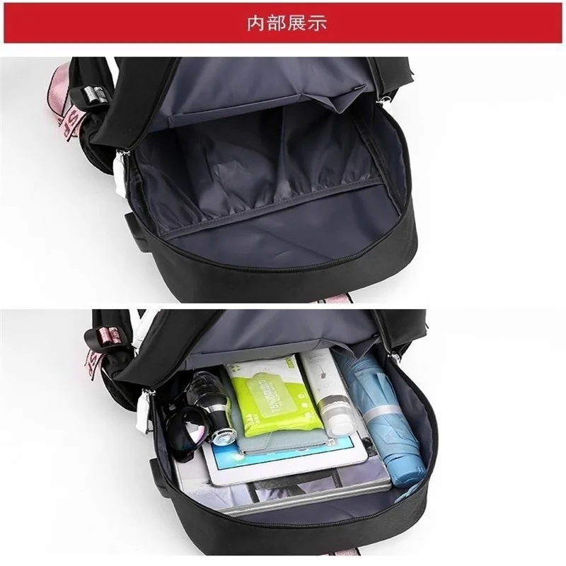 Рюкзак мужской/женский с USB-портом для зарядки и принтом