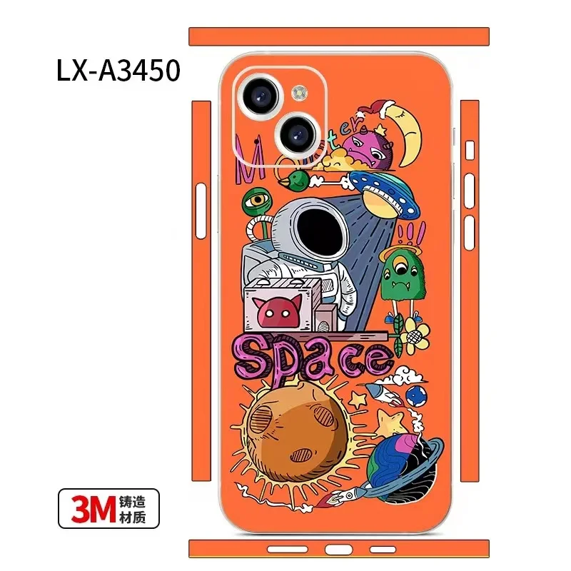 

For iPhone 13 Pro Max 13 Mini 12 Cases 3M Films Decal Skin Universe Space Astronaut Covers Protector Wrap Ultra Thin Stickers