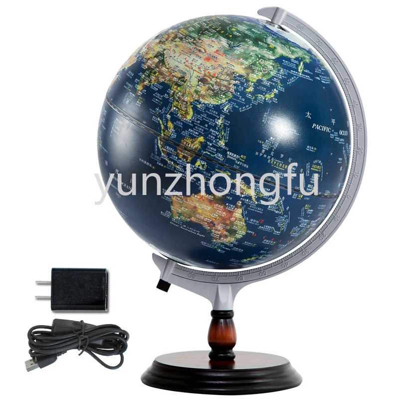 

3D relief globe led with light HD office study furnishings home