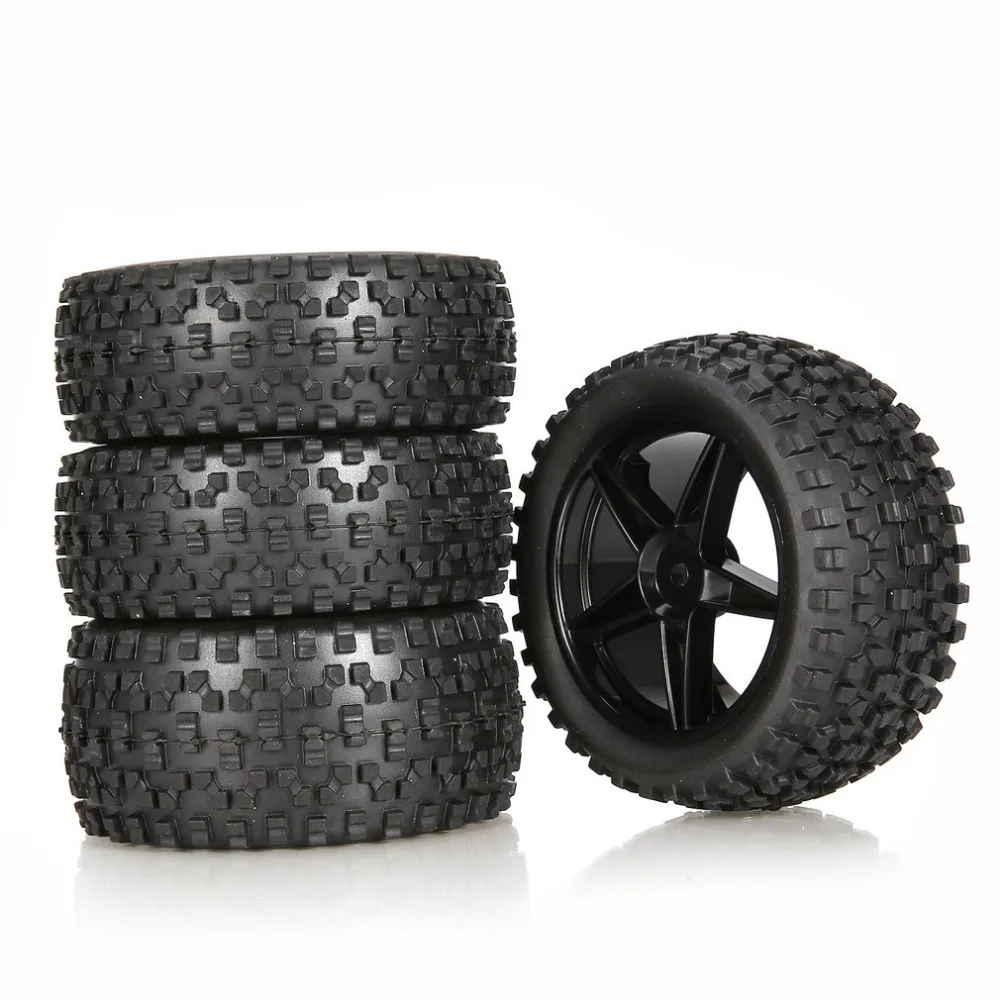 4Pcs 88mm rc car tires Square Stripes Fetal Flower Off-road Wheel Rim and Tires for 1/10 Monster Truck Racing RC buggy Car - купить по