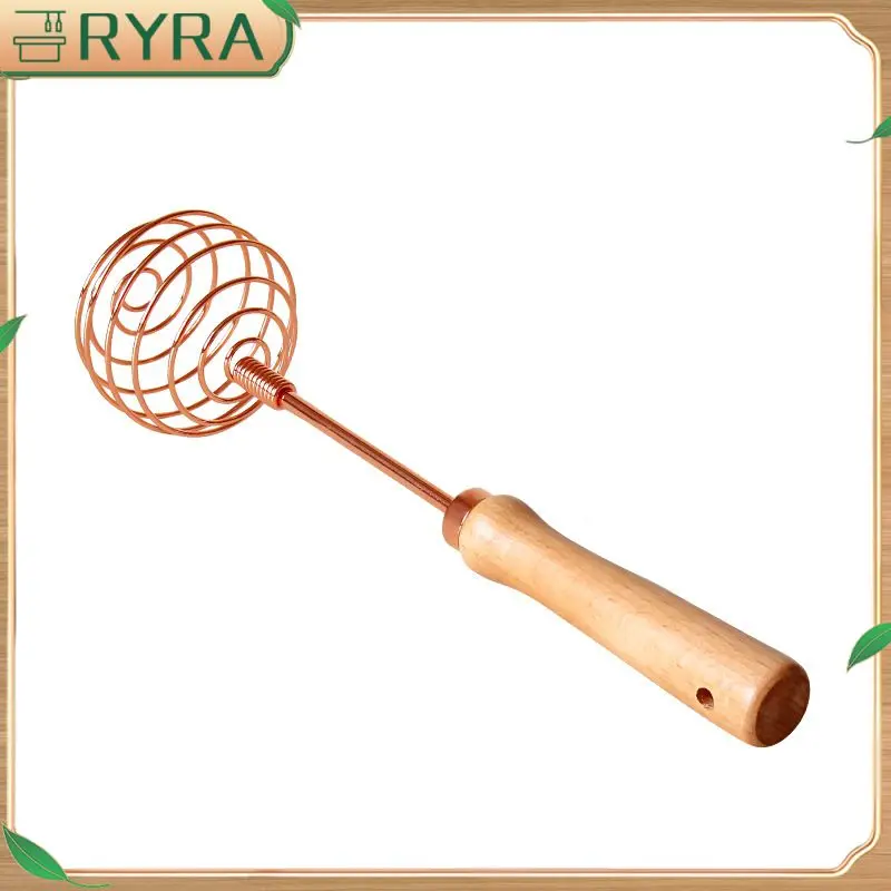 Foamer Wooden Handle Easy To Clean Egg Beater Kitchen Accessories Hot New