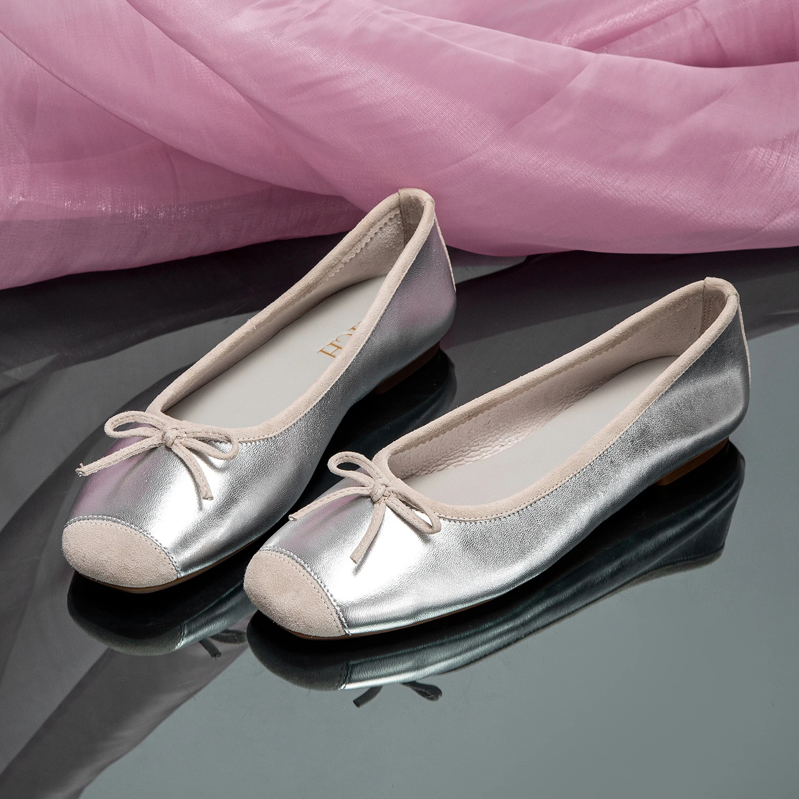 24 Новые французские балетки из овчины винтажный стиль украшения с бантом