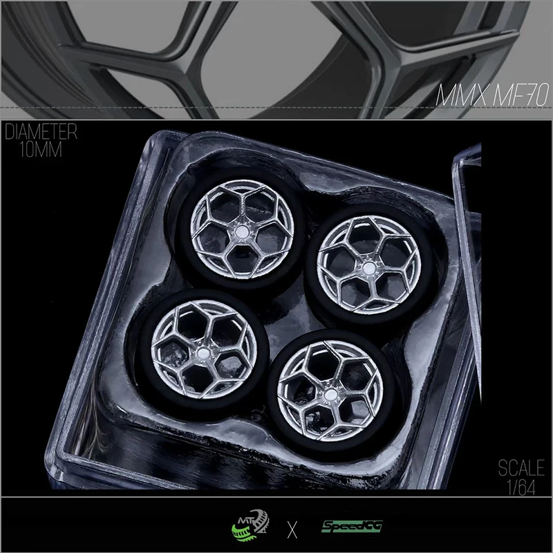 

SpeedCG 1/64 MMX MF70 Luxury ABS Wheels with Rubber Tire Diameter 10mm Model Car Modified Parts For Hotwheels Tomica MiniGT
