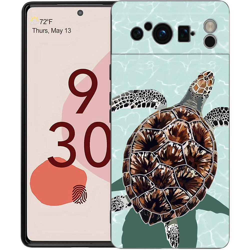 Мягкий силиконовый ударопрочный чехол из ТПУ с рисунком морской черепахи