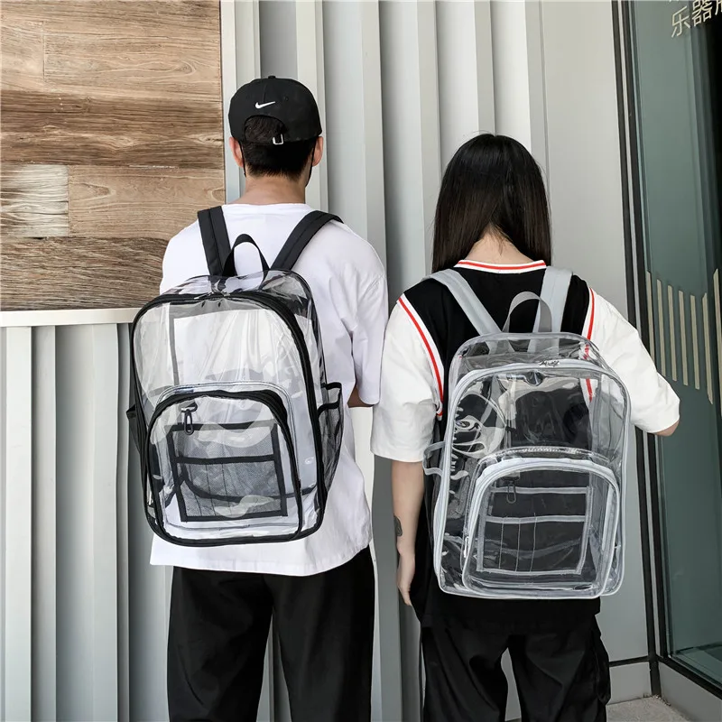 

Simple Popular Transparent Backpack Pvc School Bag Large Capacity Student Outdoor Shopping Travel Waterproof Swim Unisex Bag