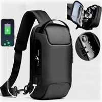 new multifunction usb charging anti theft lock shoulder bag fashion crossbody bag travel messenger pack chest bags for male