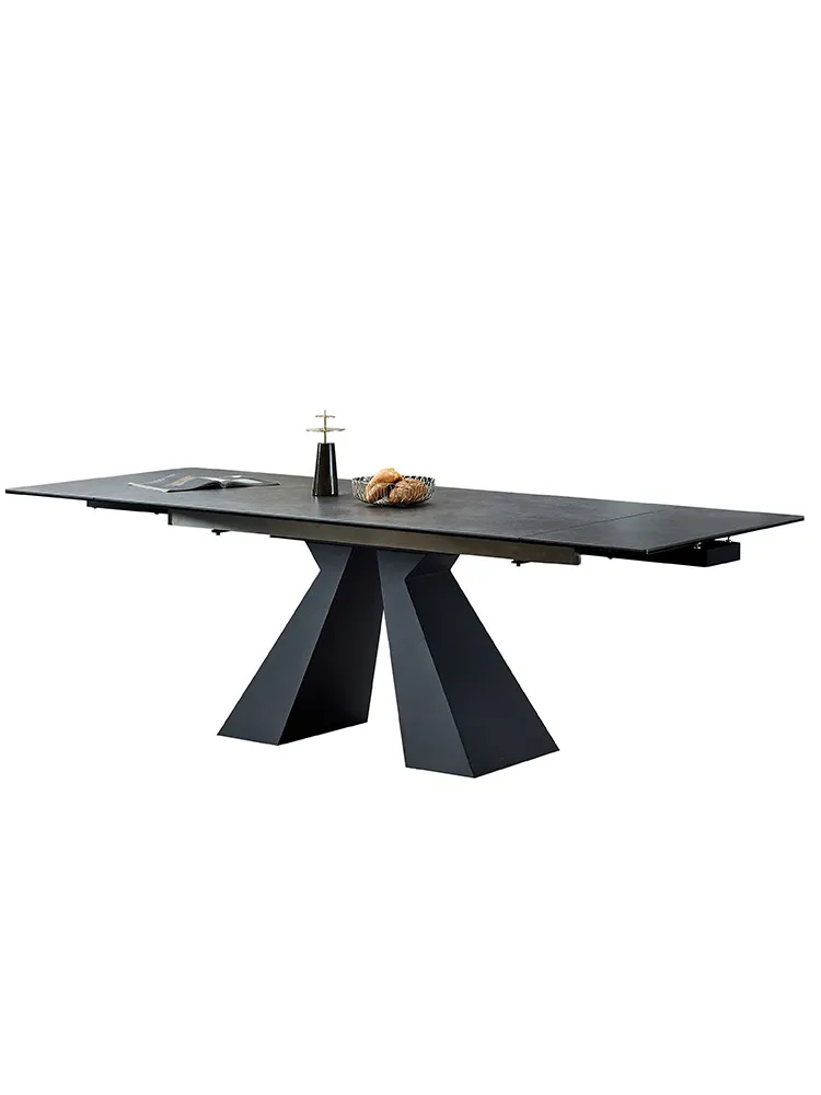 

Italian Rock Plate Modern Simple Rectangular Table Telescopic Dining Table Nordic Restaurant Home Dining Table