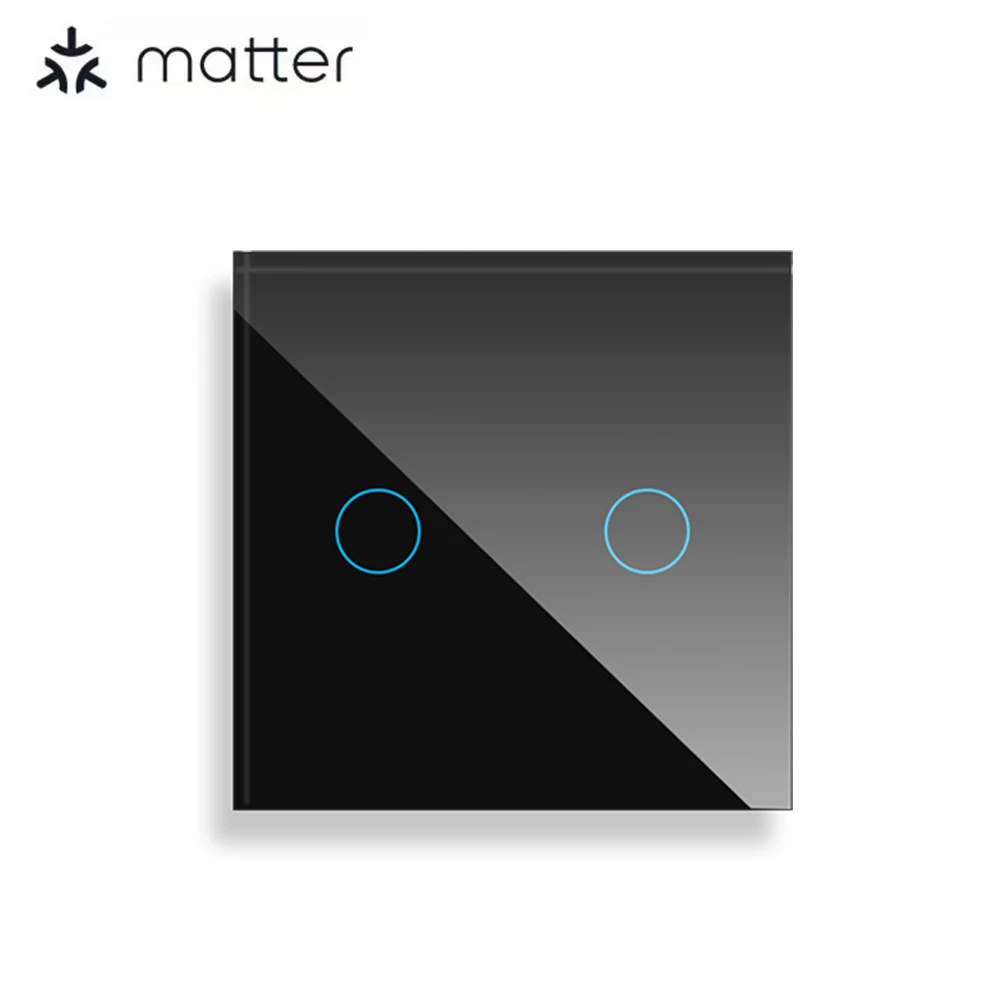 

Умный переключатель Matter, нейтральный провод/без нейтрального провода, 1/2/3-бандовый сенсорный настенный выключатель, работа с Homekit Alexa Google Home