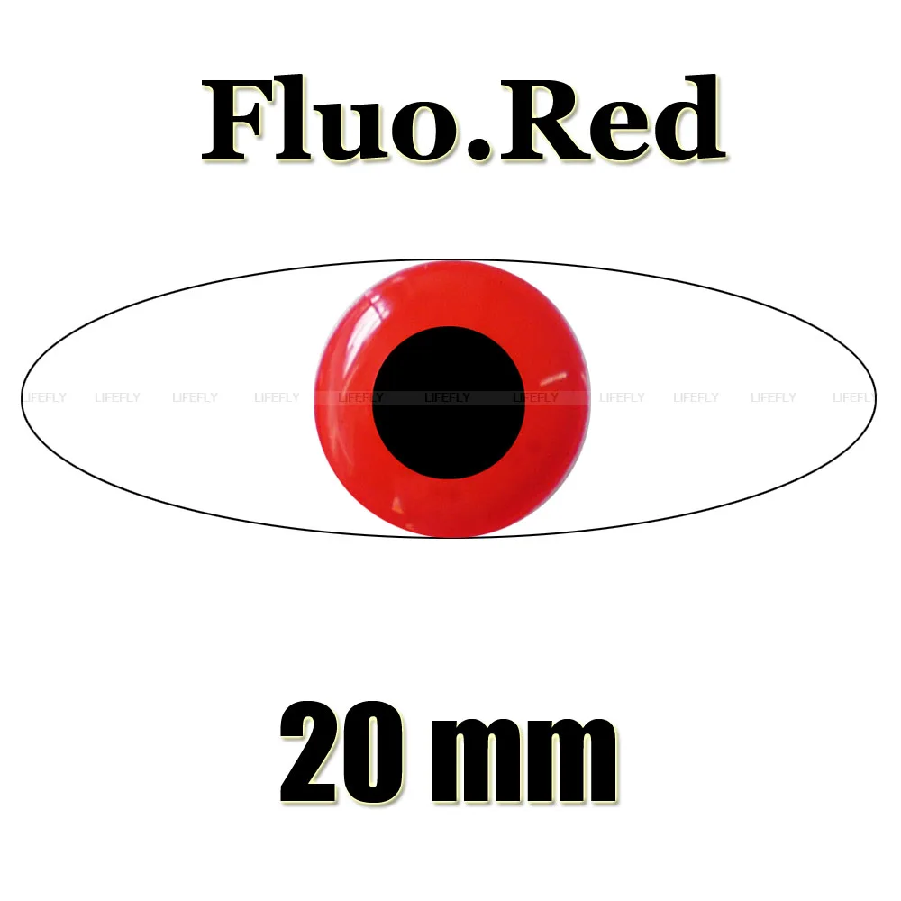 

20mm 3D Fluorescent Red / 150pcs Soft Molded 3D Holographic Fish Eyes, Fly Tying, Jig, Lure Making