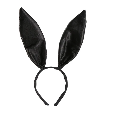 Повязка на голову с ушками зайчика, искусственная атласная лента для волос, для косплея, маскарада, костюма на Хэллоуин, вечеринку