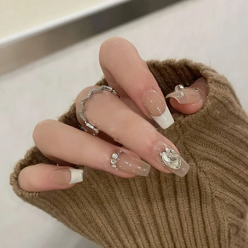 

10PCS Handmade Nails Press on Full Cover Professional Nails Manicuree Exquisite False Nails Wearable Artificial With Designs