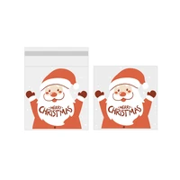 100pcs cute snowman plastic gifts bags candy cookie baking packaging bag christmas new year winter party decoration favors